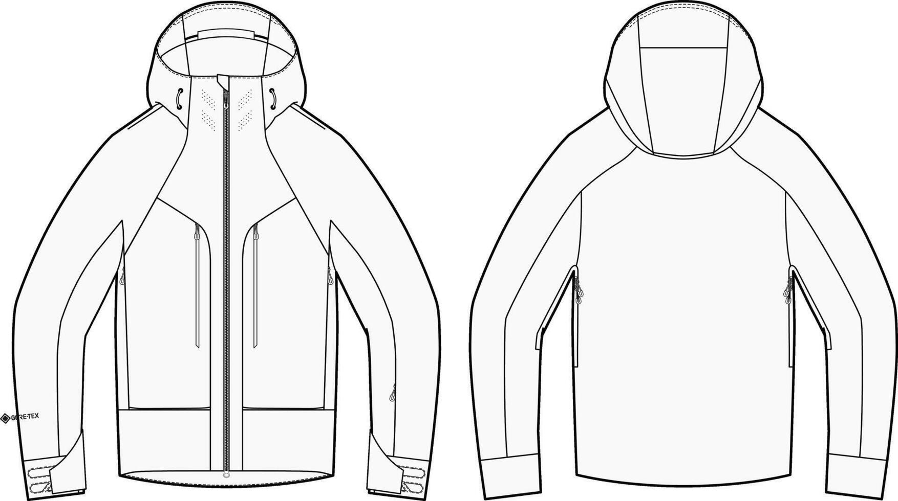 fortgeschritten 3-lagig Jacke Design - - Vektor Illustration