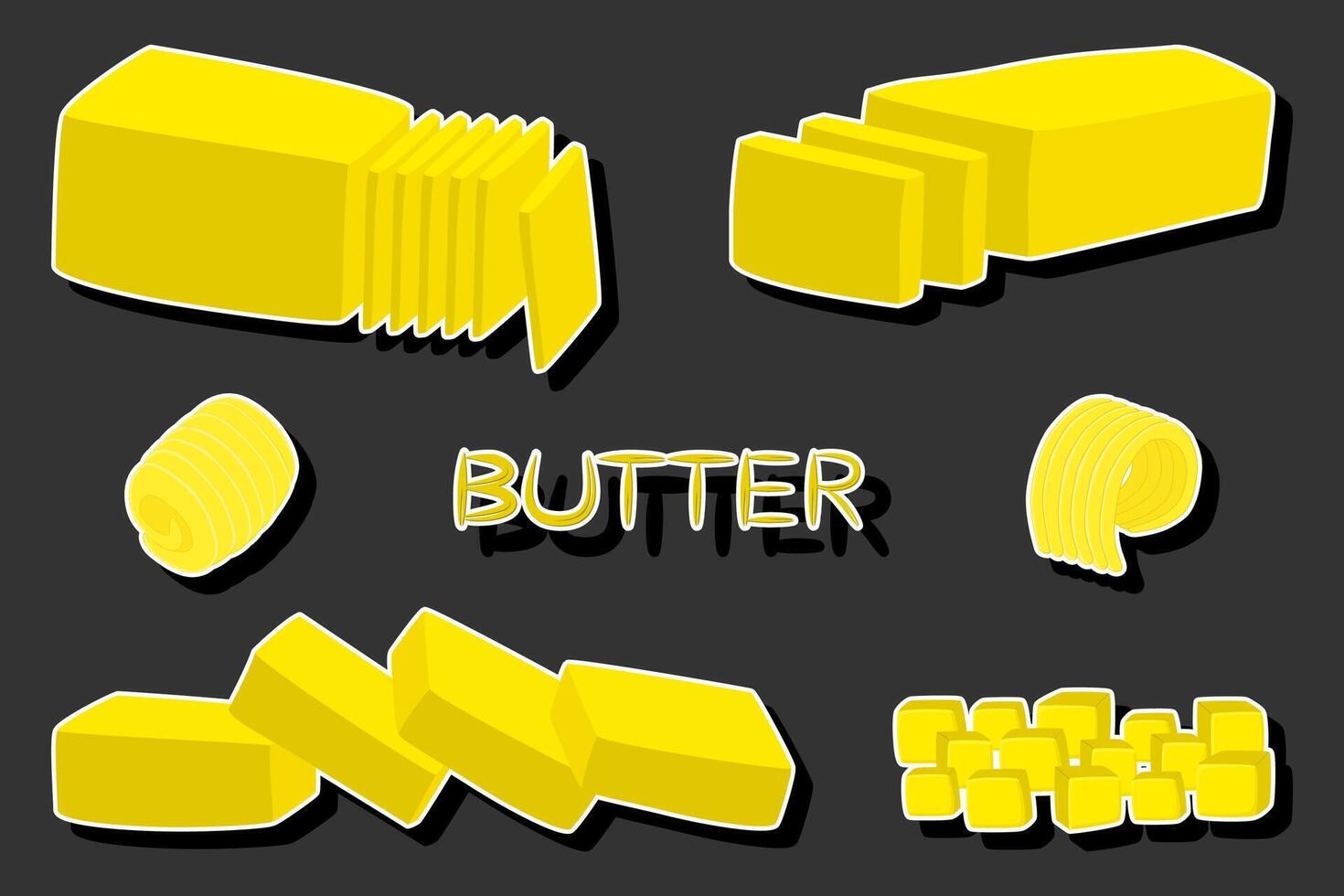 Illustration auf Thema groß farbig einstellen anders Typen cremig Butter vektor