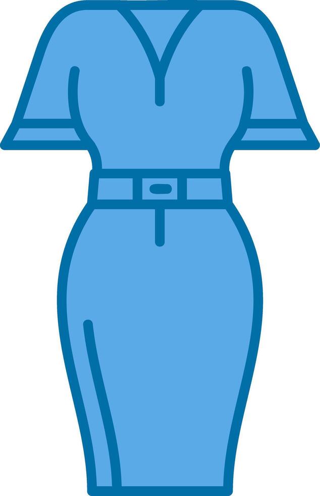 Mini Kleid Blau Linie gefüllt Symbol vektor