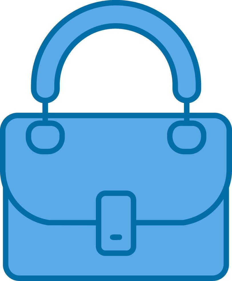 handväska blå linje fylld ikon vektor