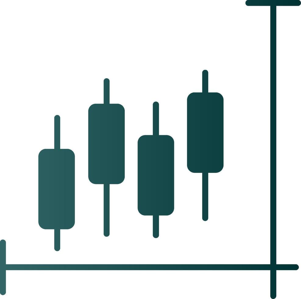 Aktienmarkt-Glyphen-Gradienten-Symbol vektor