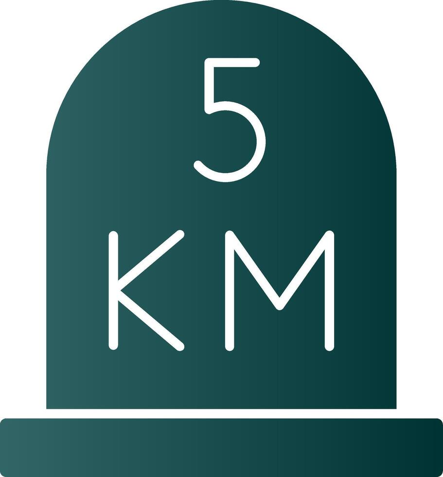 Kilometer Glyphe Gradient Symbol vektor