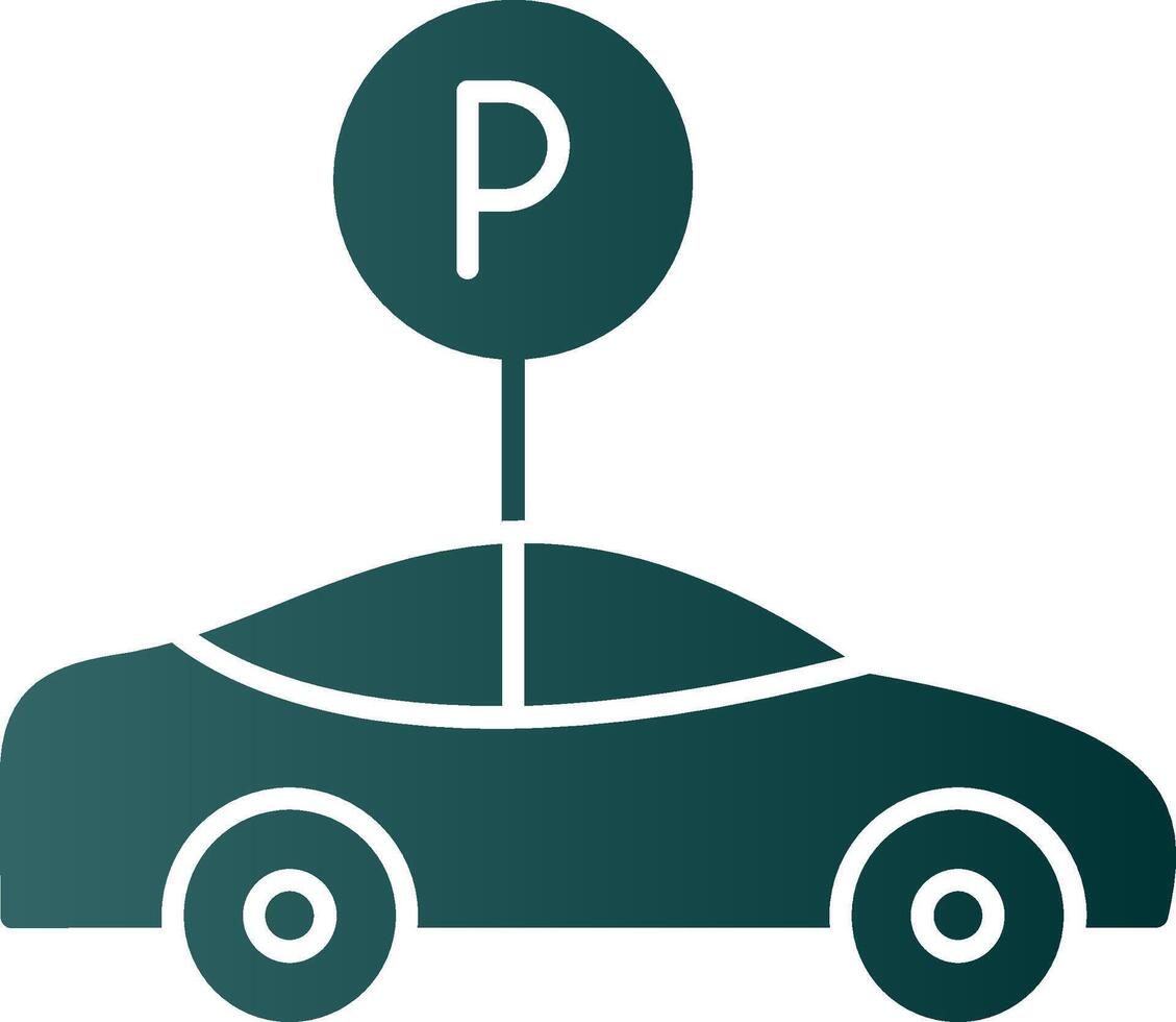 Parkplatz Glyphe Gradient Symbol vektor