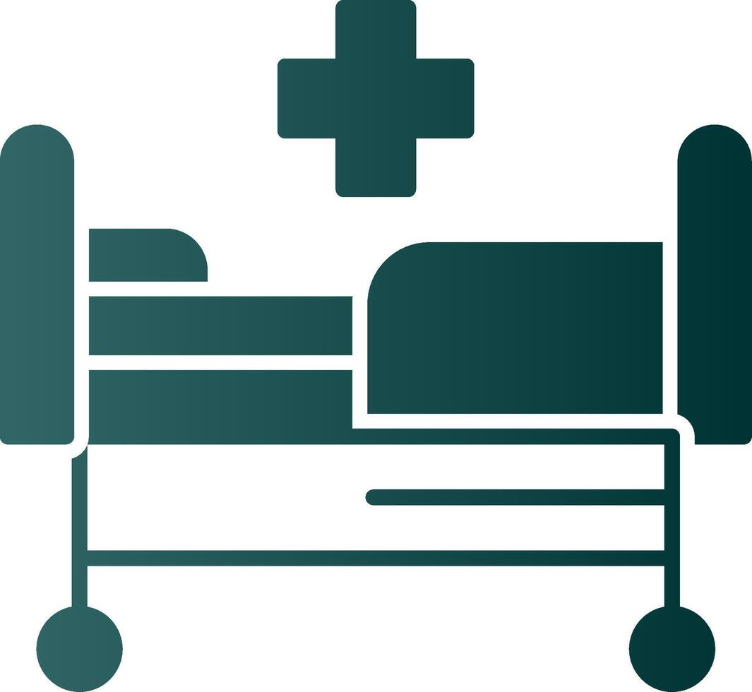 Krankenhaus Bett Glyphe Gradient Symbol vektor