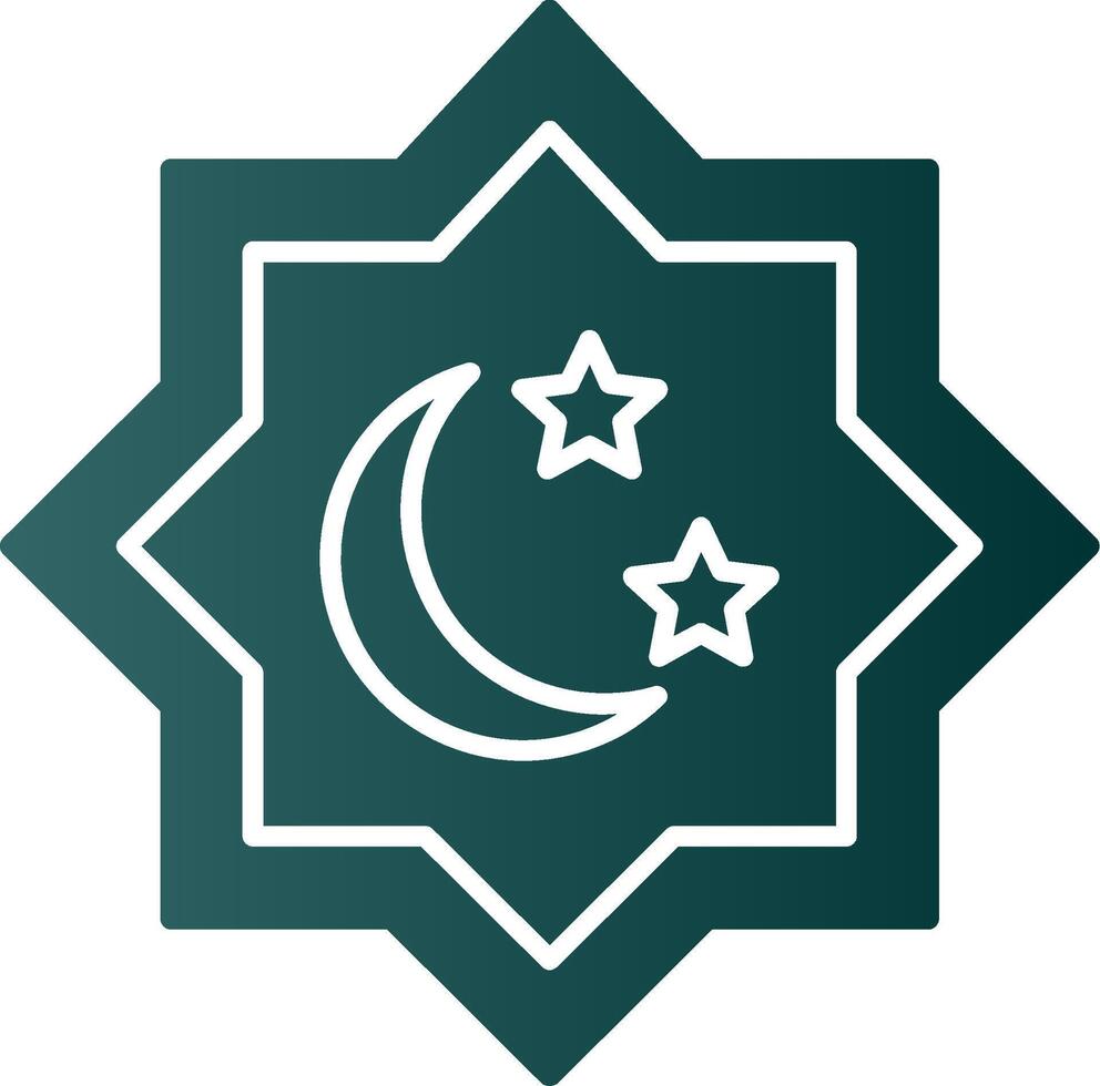 islamisch Star Glyphe Gradient Symbol vektor