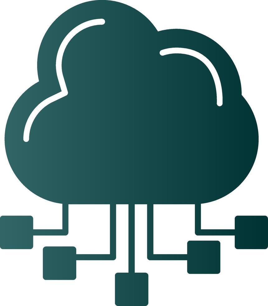 Symbol für den Glyphenverlauf des Cloud-Servers vektor