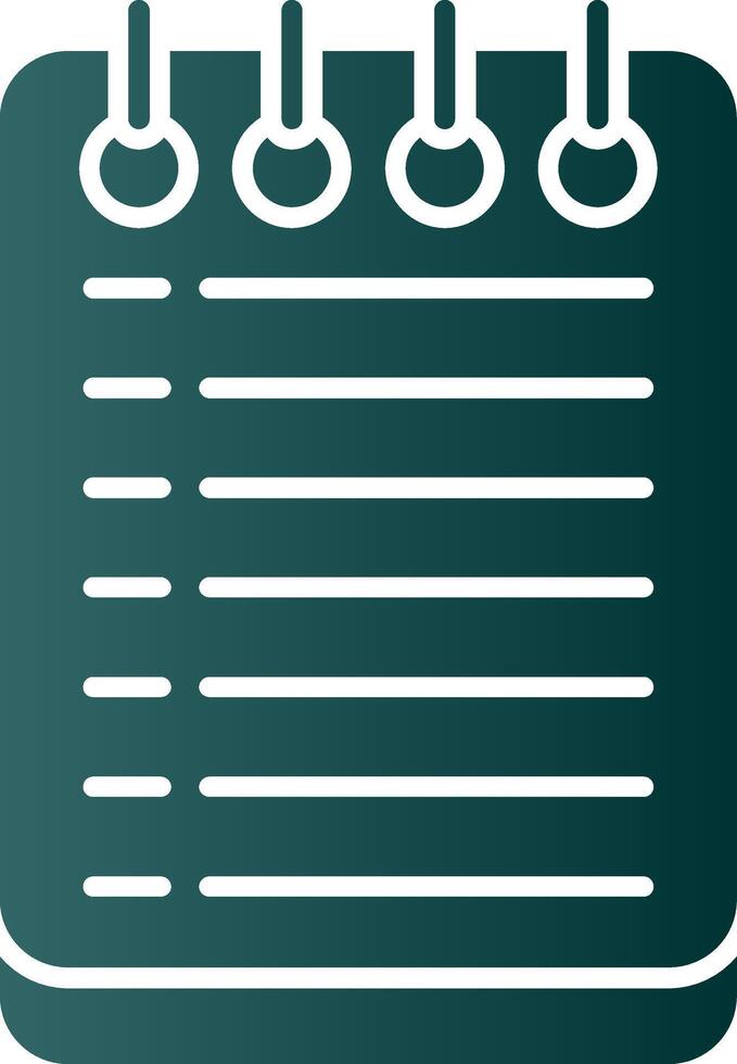 Glyphenverlaufssymbol für Notizen vektor