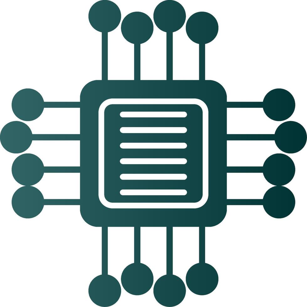 Computer Chip Glyphe Gradient Symbol vektor