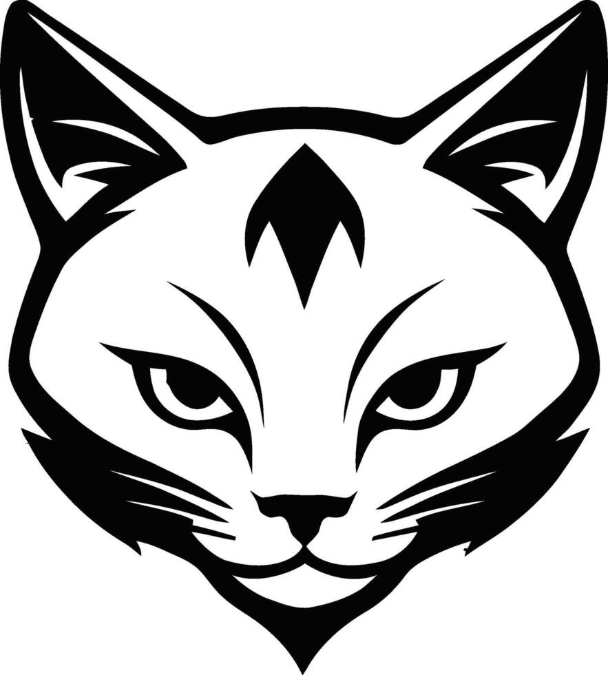 katt ikon, enkel logotyp av katt. svart och vit design element. vektor illustration.