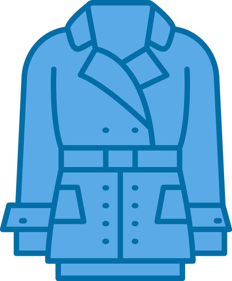 Mantel Blau Linie gefüllt Symbol vektor