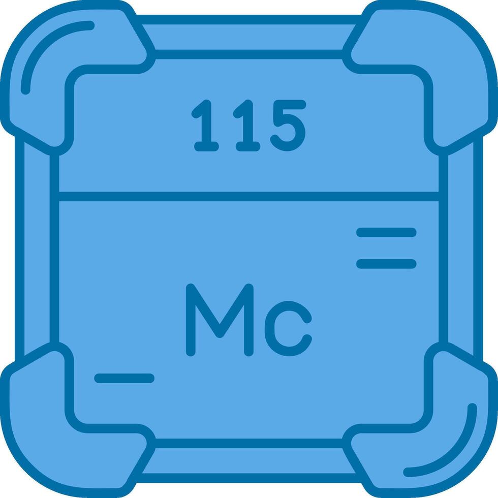 moscovium blå linje fylld ikon vektor