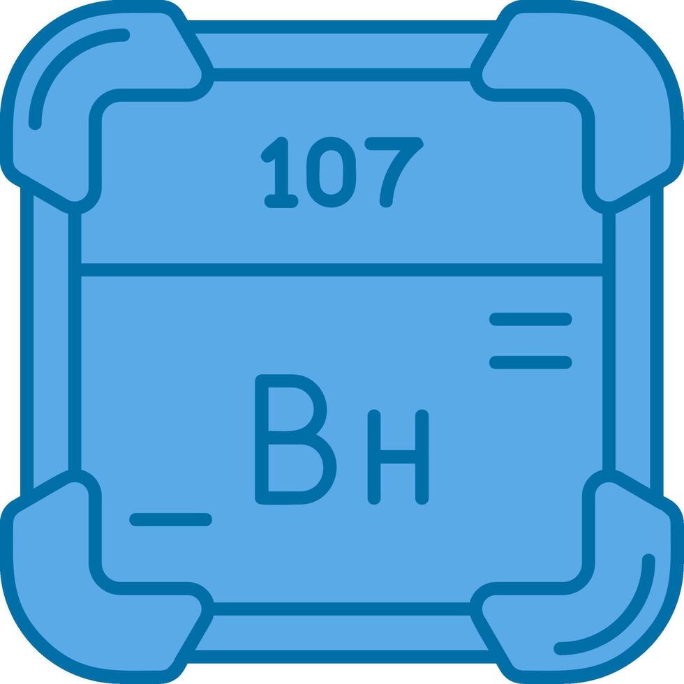 Bohrium Blau Linie gefüllt Symbol vektor