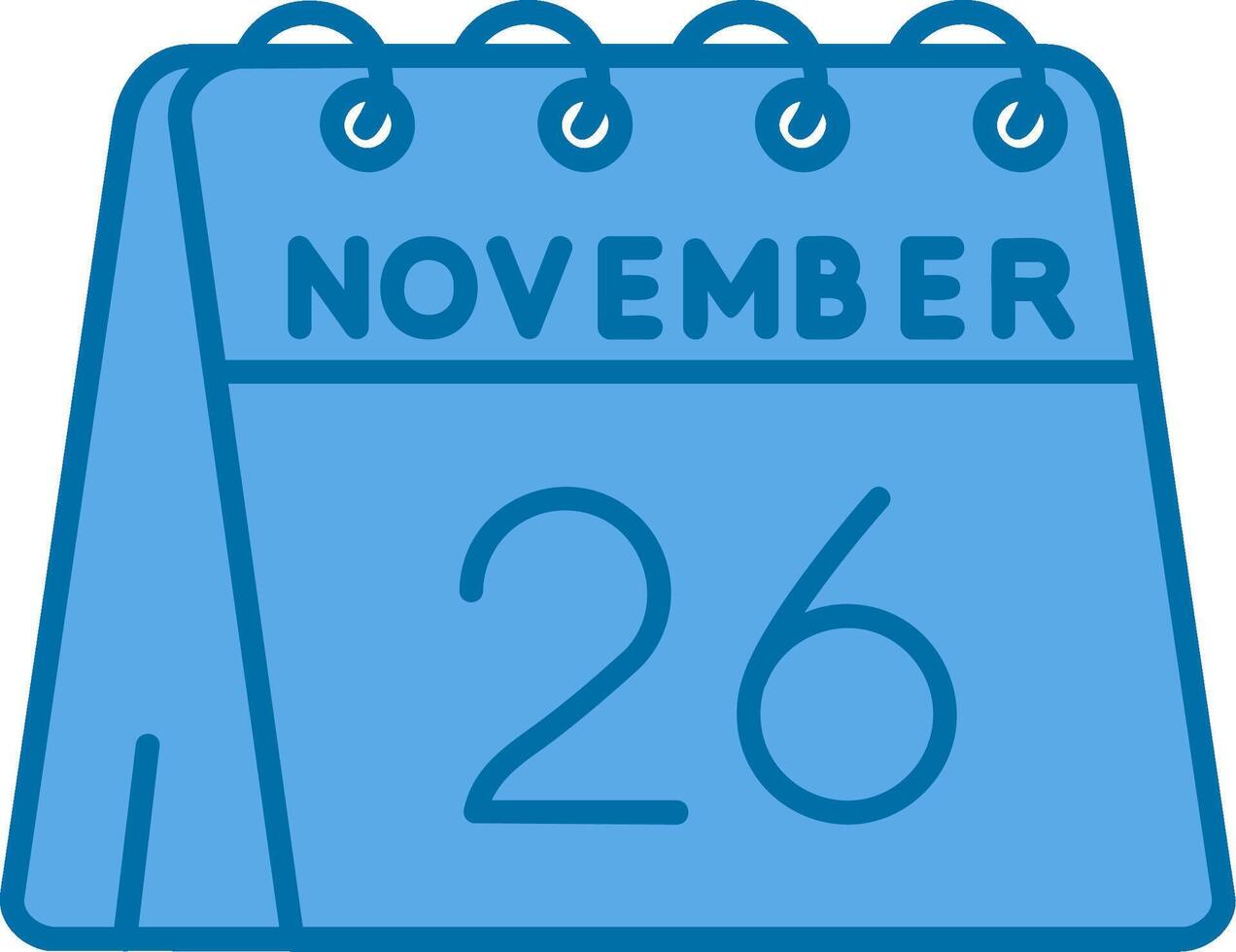 26: e av november blå linje fylld ikon vektor