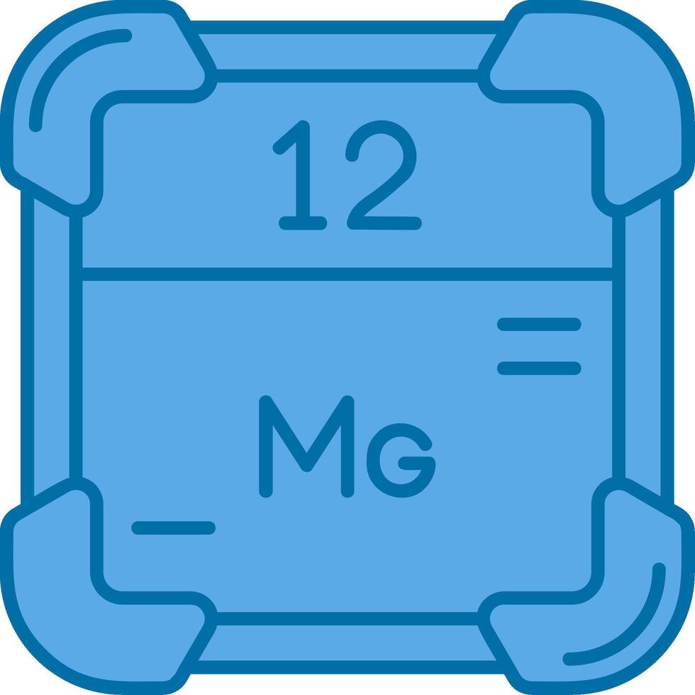 Magnesium Blau Linie gefüllt Symbol vektor