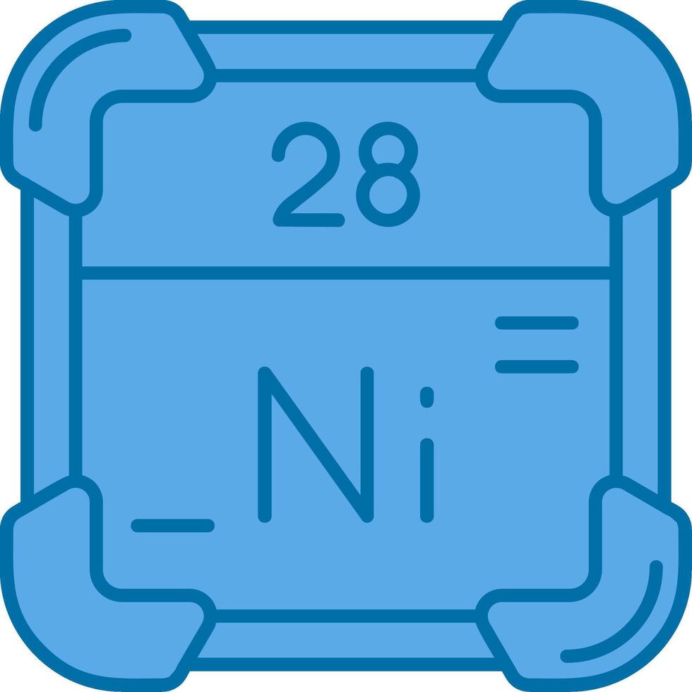 Nickel Blau Linie gefüllt Symbol vektor