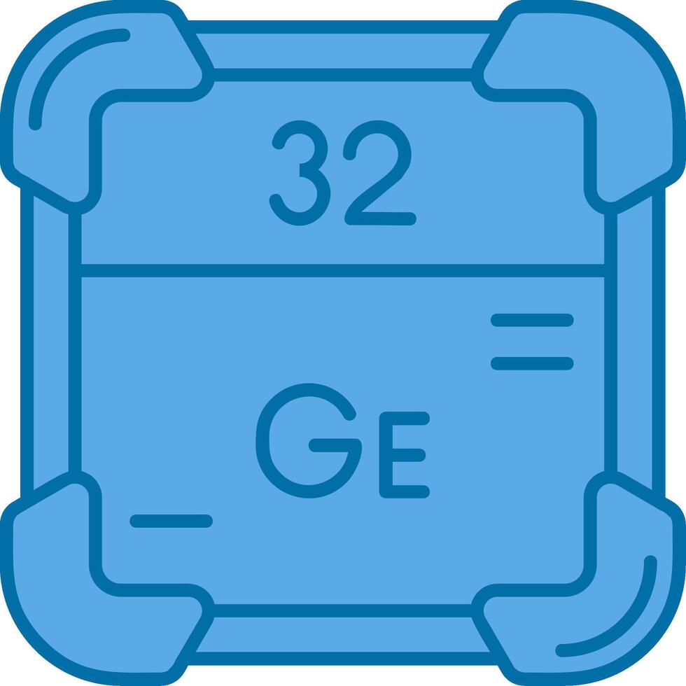 Germanium Blau Linie gefüllt Symbol vektor