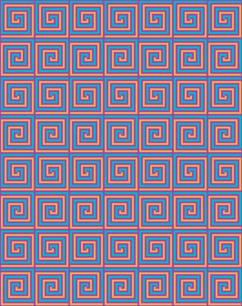 klassisk dekorativ kvadrat spiraler sömlös mönster vektor