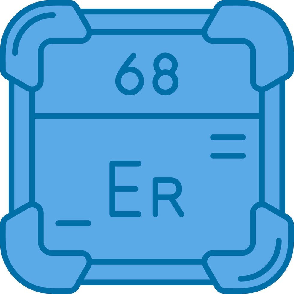 Erbium Blau Linie gefüllt Symbol vektor