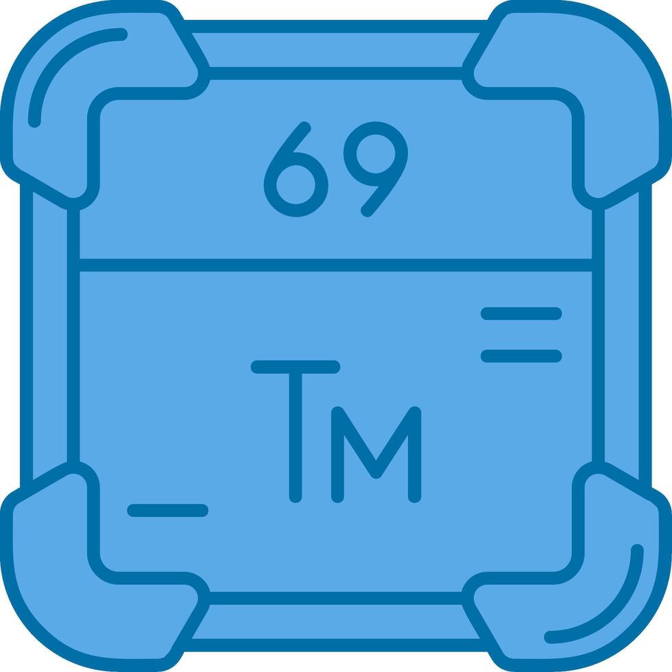 Thulium Blau Linie gefüllt Symbol vektor