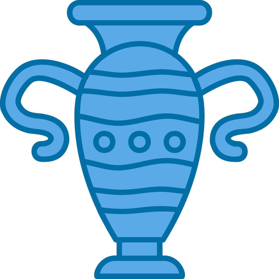 Vase Blau Linie gefüllt Symbol vektor