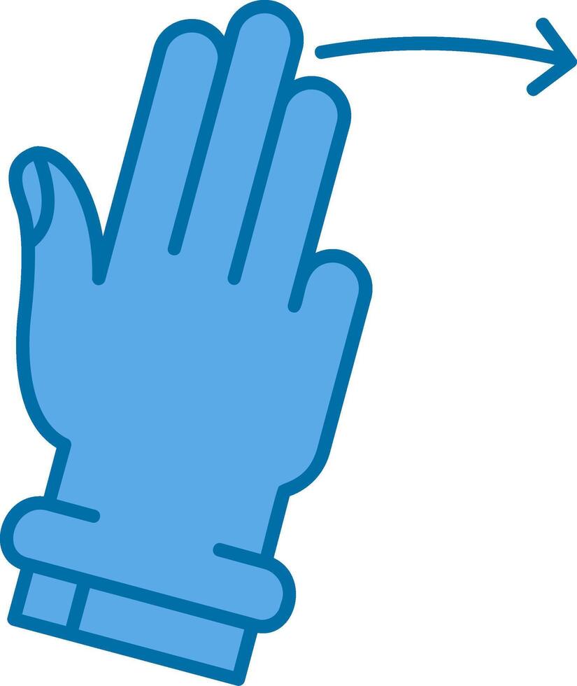 drei Finger richtig Blau Linie gefüllt Symbol vektor