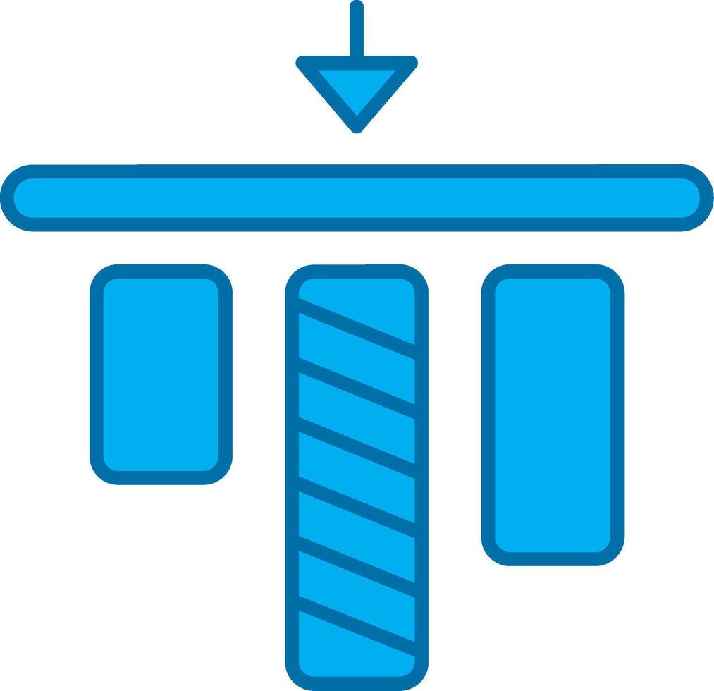 topp inriktning blå linje fylld ikon vektor