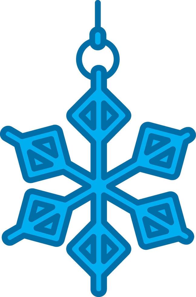 Schneeflocke Blau Linie gefüllt Symbol vektor