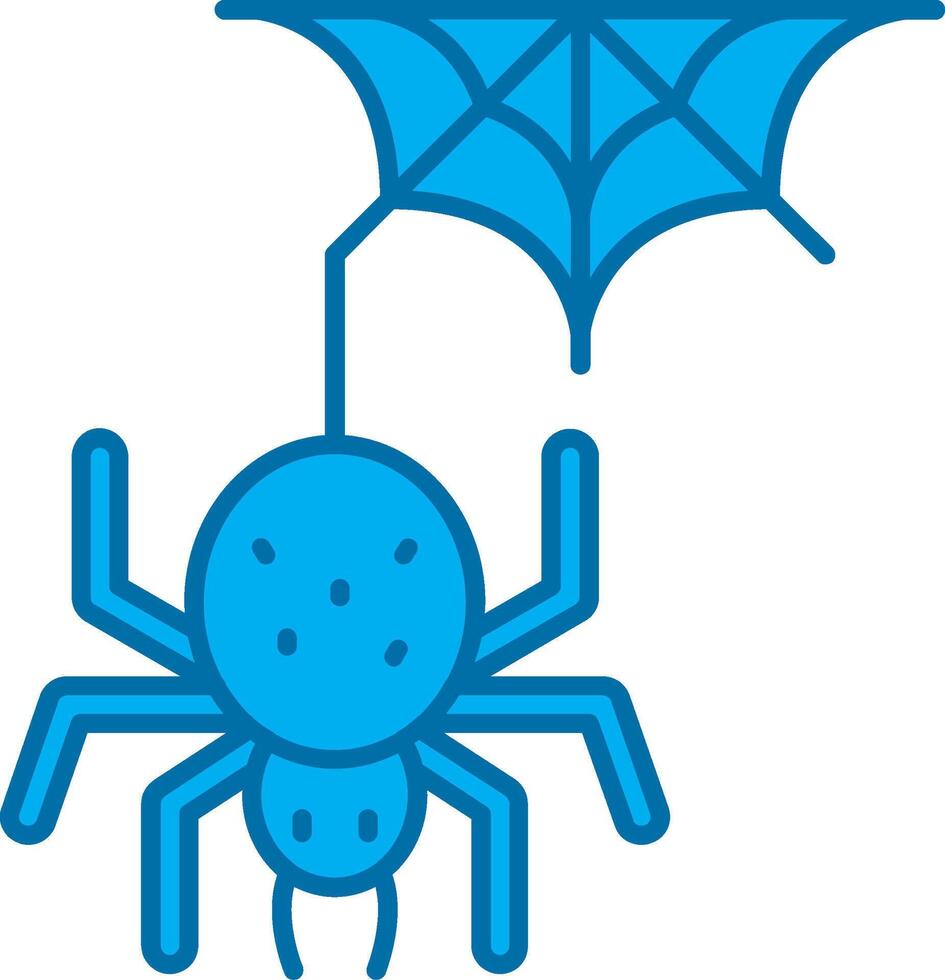 Spinne Blau Linie gefüllt Symbol vektor