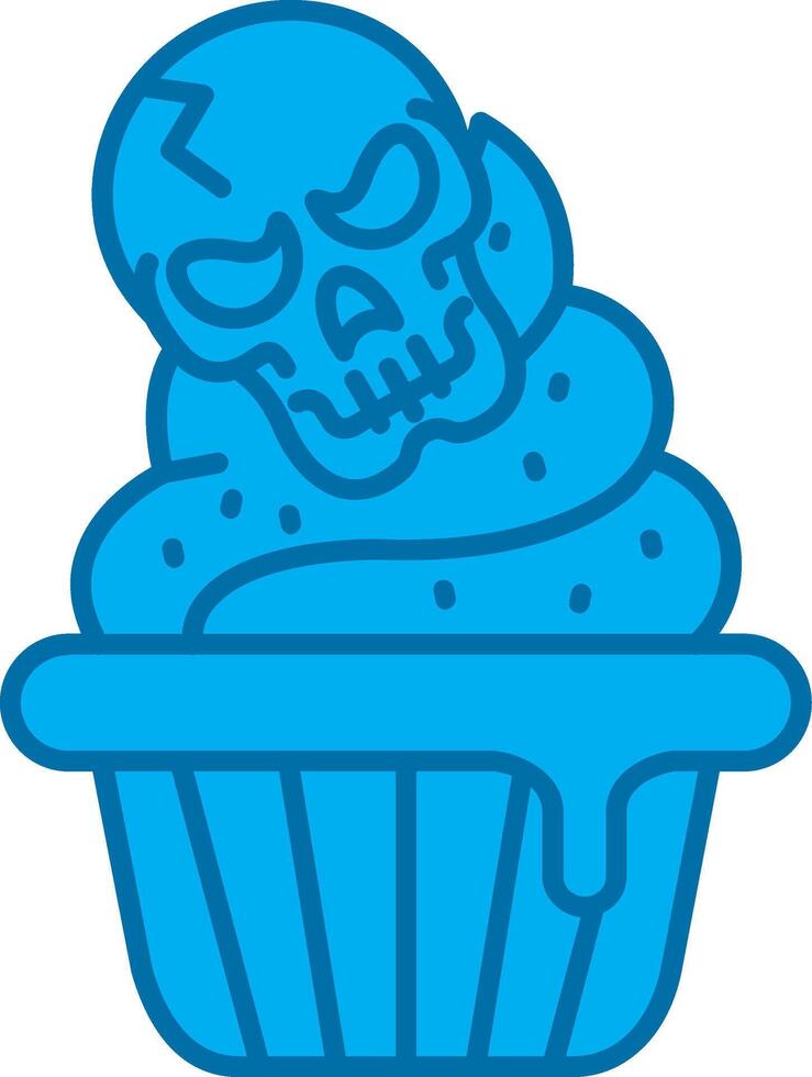 muffin blå linje fylld ikon vektor