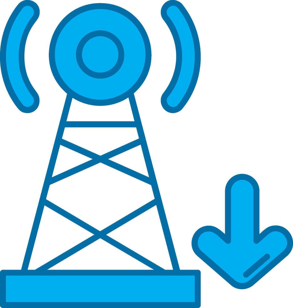 Signal Blau Linie gefüllt Symbol vektor