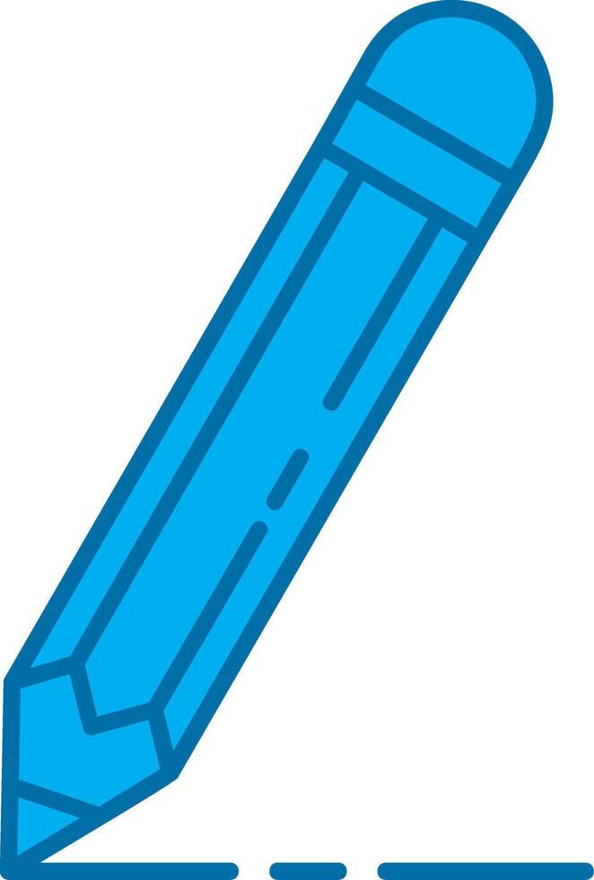 Bleistift Blau Linie gefüllt Symbol vektor
