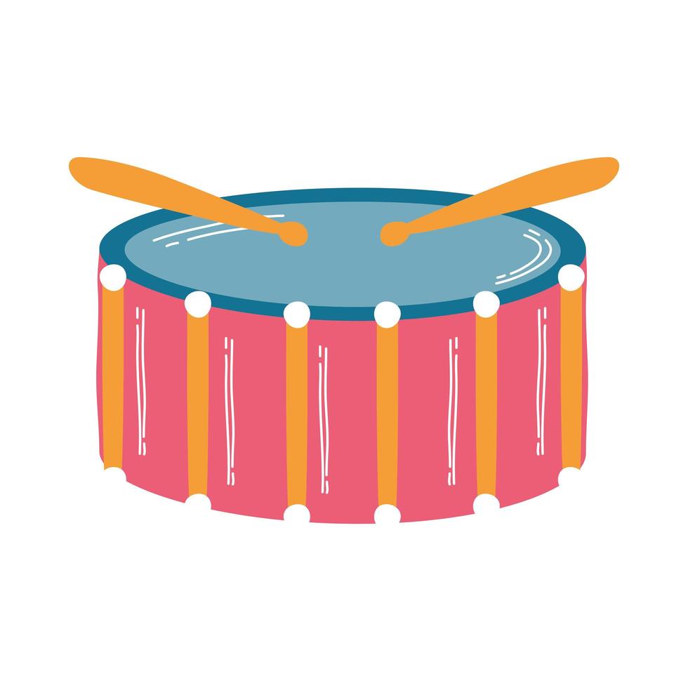 trumma musikinstrument isolerad ikon vektor