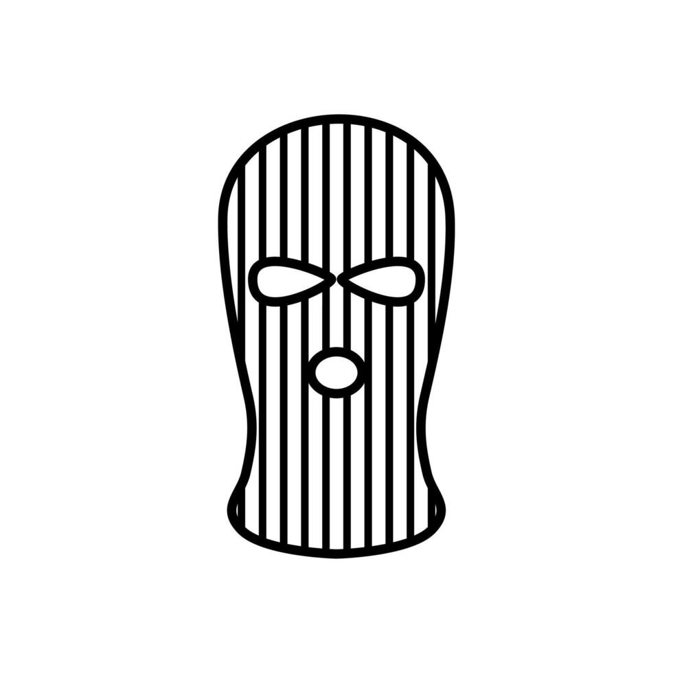 Balaklava ikon. en bit av Kläder för vinter- sporter eller en mask för en kriminell eller en tjuv isolerat vektor illustration.