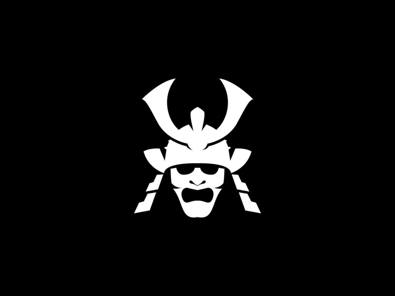 Samurai Logo Design Inspiration. Vektor Illustration von ein Samurai mit Dämon Gesicht. modern Jahrgang Symbol Design Vorlage