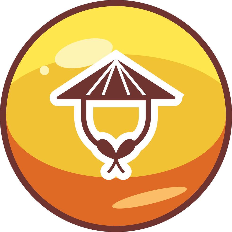 kinesisk hatt vektor ikon