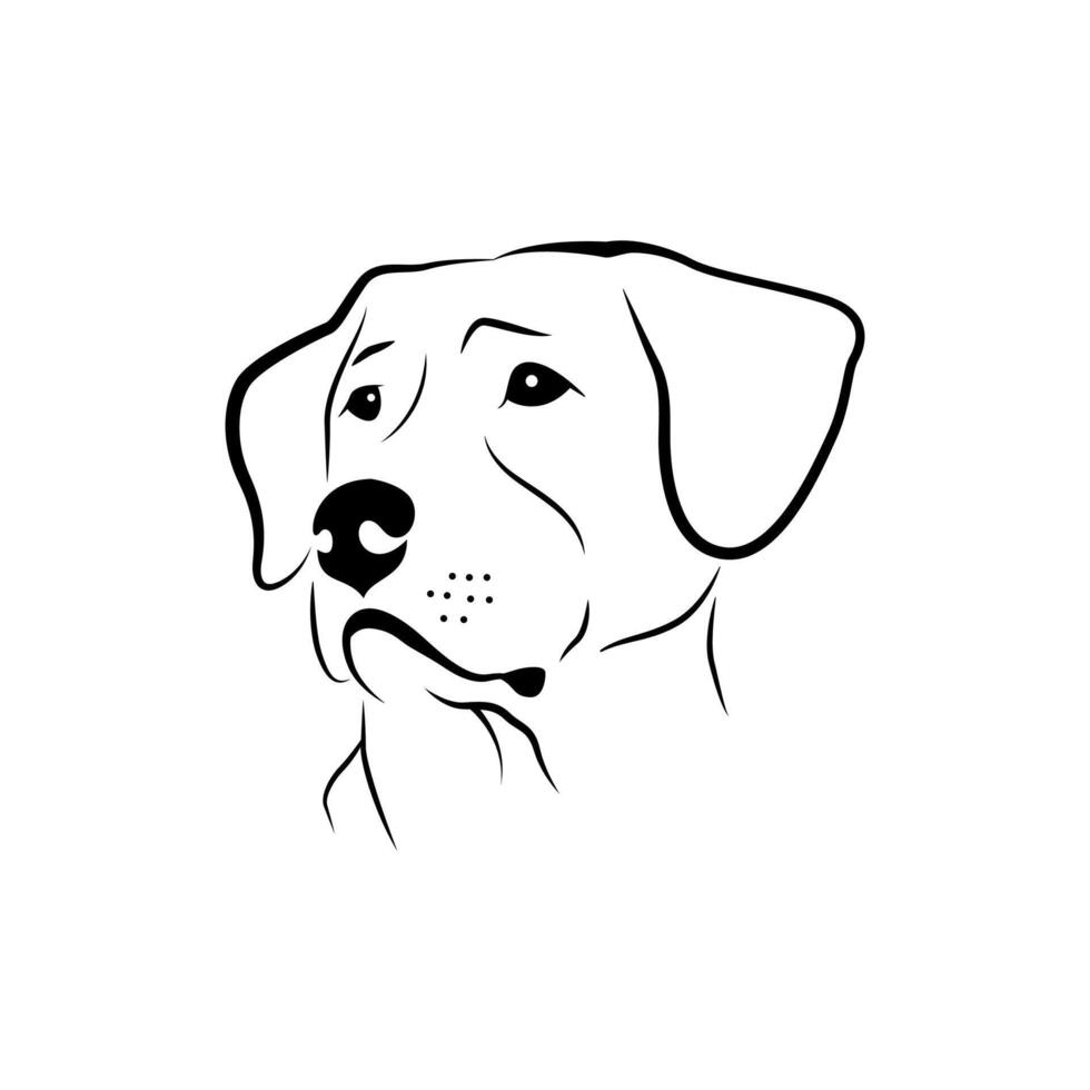 stiliserade silhuett av en hund. konstnärlig kreativ aning. hund logotyp design mall. vektor illustration