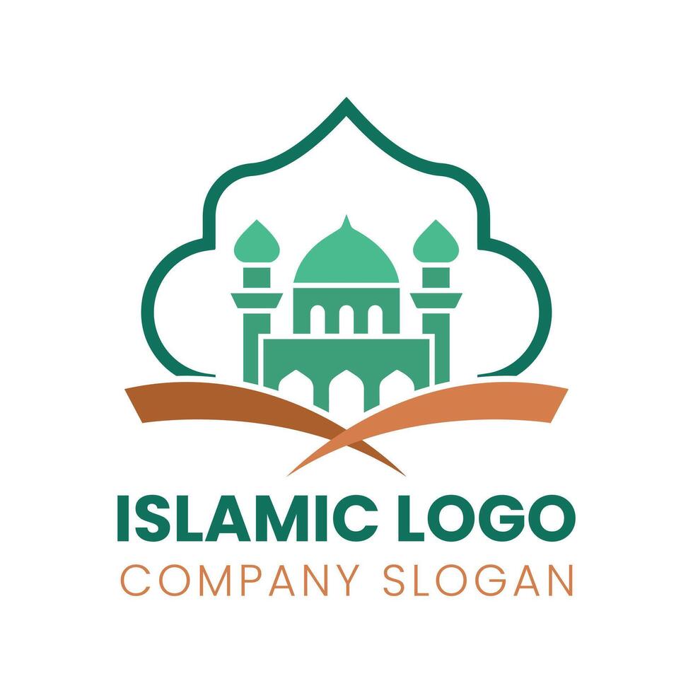 islamic logotyp mall, band islamic kupol palats logotyp design mall. moské logotyp idéer. inspiration logotyp design. mall vektor illustration.