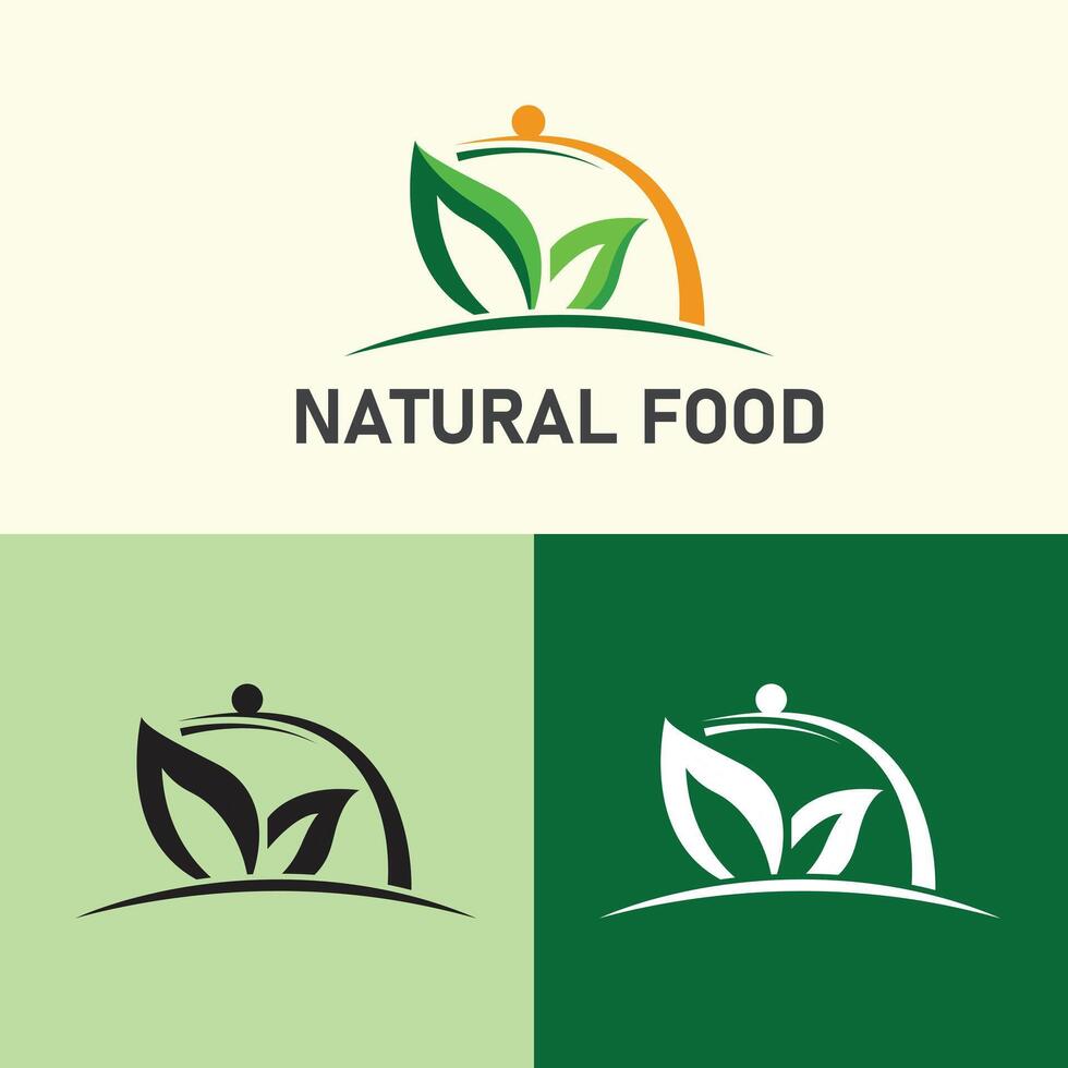 naturlig mat logotyp design vektor mall fri
