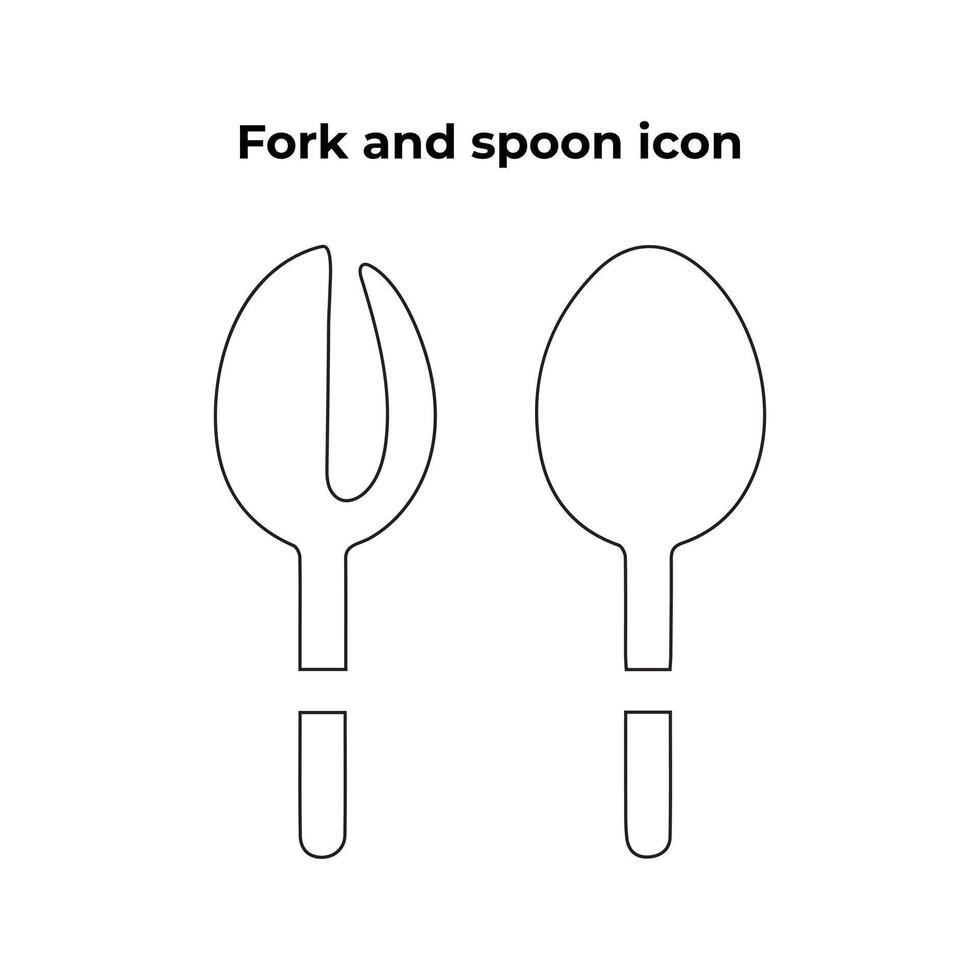 en vektor uppsättning av en gaffel och sked ikon på en vit bakgrund