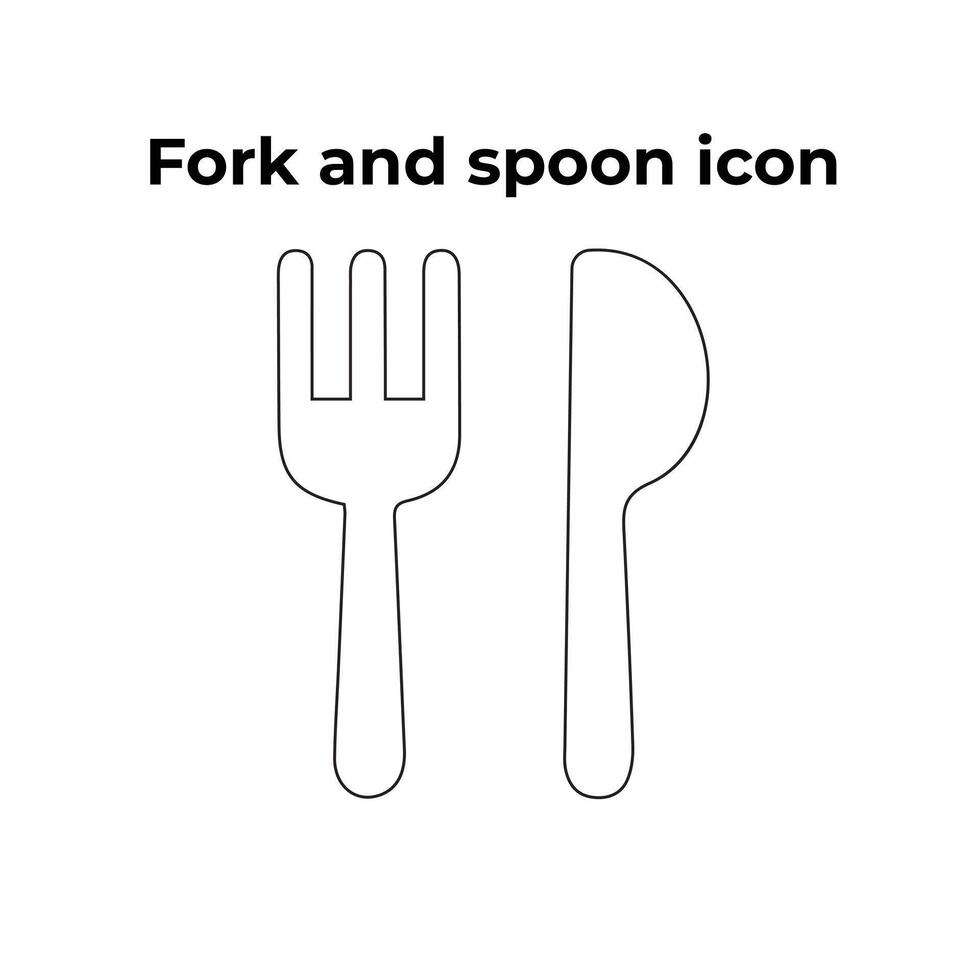 en vektor uppsättning av en gaffel och sked ikon på en vit bakgrund