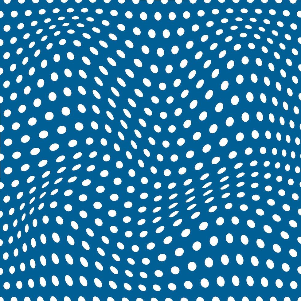 enkel abstrakt vit Färg polka punkt vågig förvränga mönster på blåbär bakgrund vektor