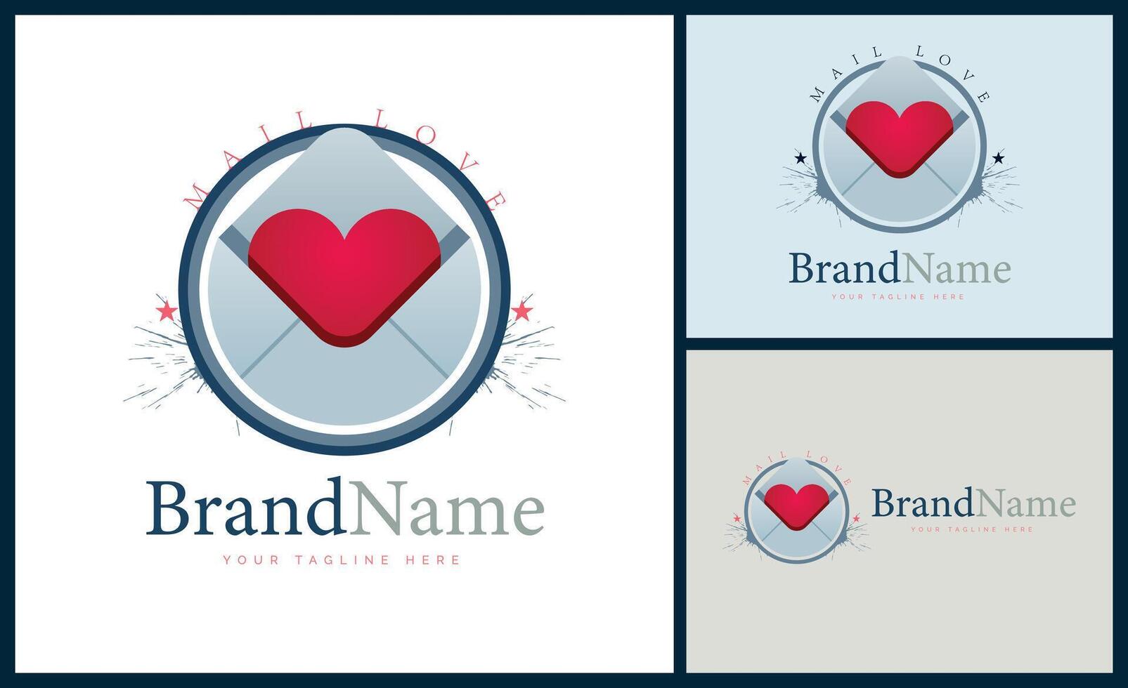 post kärlek hjärta kuvert skönhet valentine logotyp mall design för varumärke eller företag och Övrig vektor