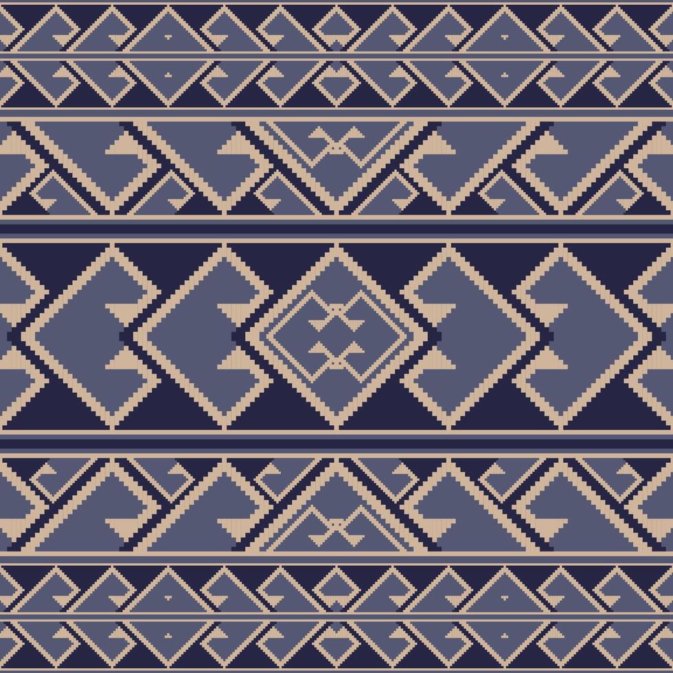 geometrisch orientalisch Pixel Kunst nahtlos Muster. Vektor Design zum Stoff, Verpackung, Hintergrund und Hintergrund