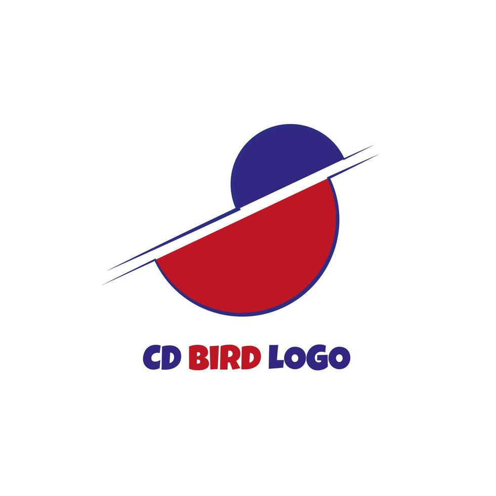 CD Vektor Blau rot Vogel Logo editierbar Schlaganfall Vektor