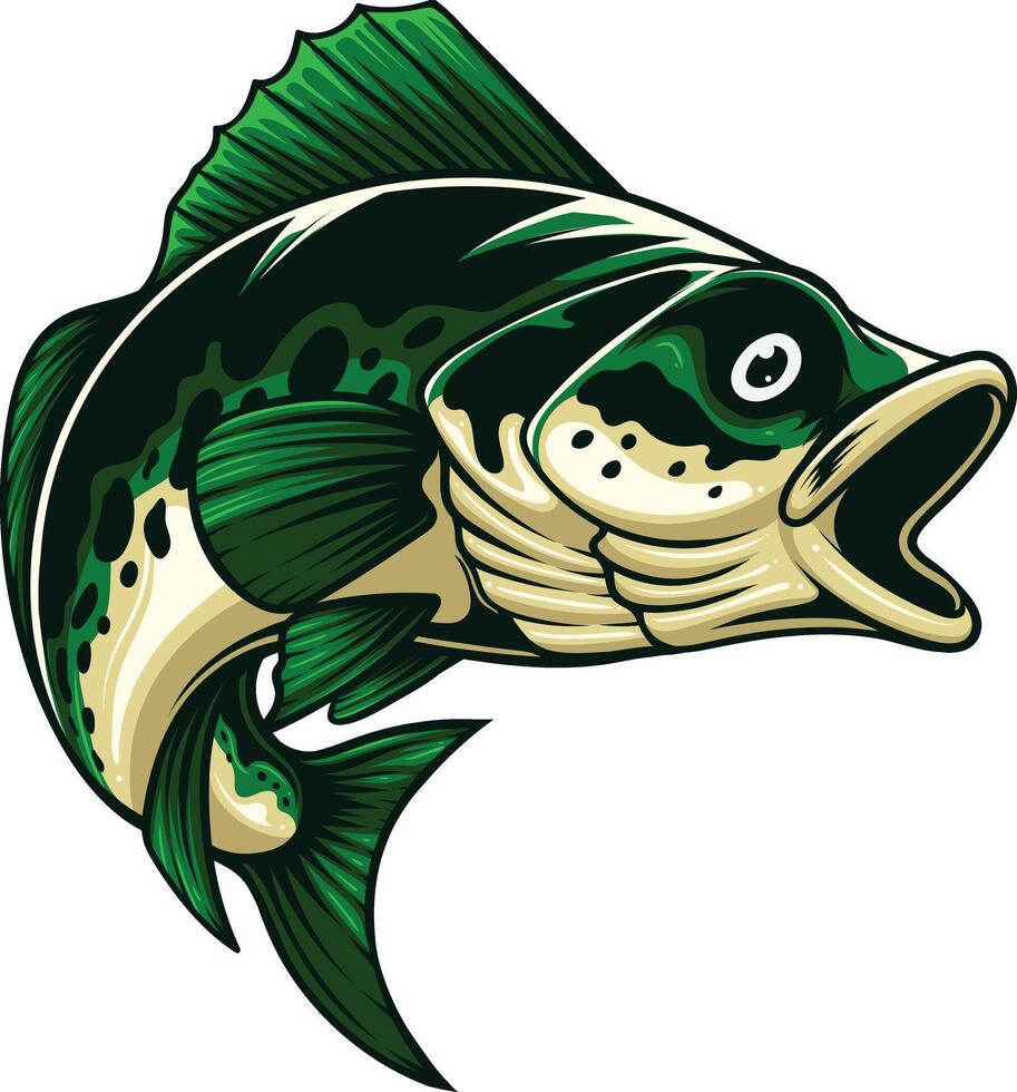 Vektor Illustration von Forellenhals Bass Fisch