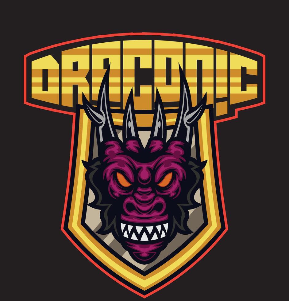 Drachen Esport Logo zum Spielen Mannschaft vektor