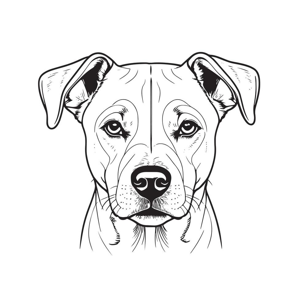 hund huvuden, vektor svart illustration, silhuett bild av djur, isolerat svart silhuett av en söt hund, linje konst av hund