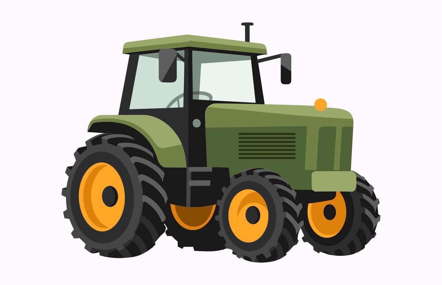 Traktor Vektor Illustration isoliert auf ein Weiß Hintergrund, ein Bauernhof Transport Gliederung eben Symbol