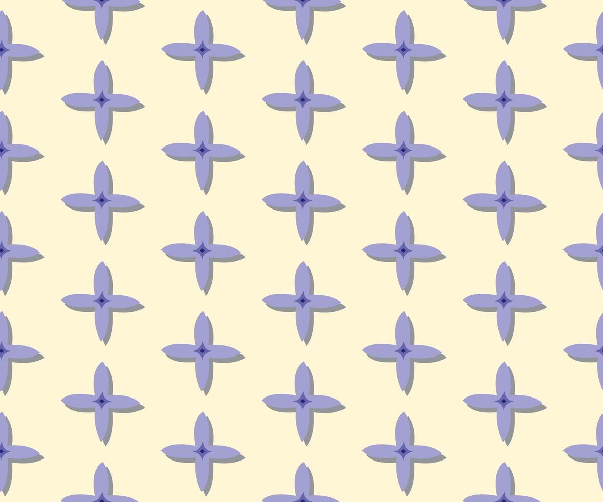ein nahtlos Muster von lila Blume auf ein Sahne Hintergrund im ein Frühling minimal Blumen- Konzept, Vektor