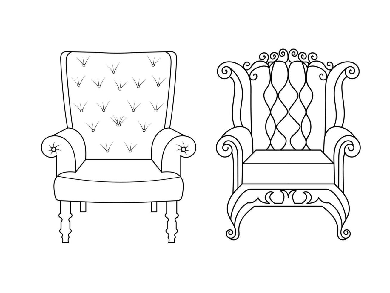 modern Möbel Sessel heim, kontinuierlich Linie Zeichnung Exekutive Büro Stuhl Konzept, Sofa Stuhl Vektor Illustration